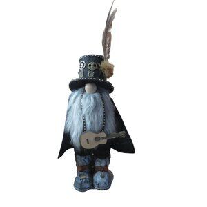 Steam Punk Hippie Guitar Playing 16" Gnome - Handmade - 1 of a kind READ